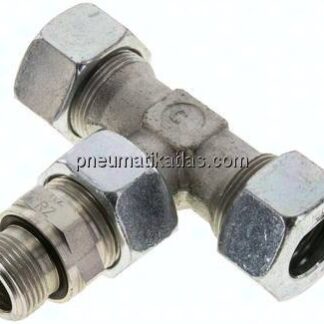 Einstellb. T-Schneidringverschraub.M 22x1,5-18 L (M26x1,5), Stahl verzinkt