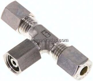 Einstellb. T-Schneidringverschraubung 6 L (M12x1,5), Klemmring 1.4571 (NC)