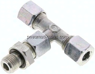 Einstellb. T-Schneidringverschraub.G 1/4"-8 L (M14x1,5), Stahl verzinkt