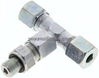 Einstellb. T-Schneidringverschraub.G 1/4"-8 S (M16x1,5), Stahl verzinkt