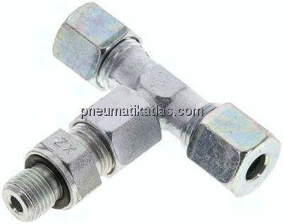 Einstellb. T-Schneidringverschraub.G 1/4"-8 S (M16x1,5), Stahl verzinkt