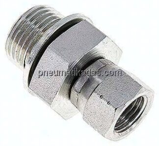 Einstellb. Einschraubverschr. UNF 9/16"-18(IG)-G 1/2"(AG)