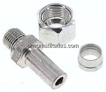 Einstellb. Schneidringverschr. G 1/4"-12 L, Stahl verzinkt