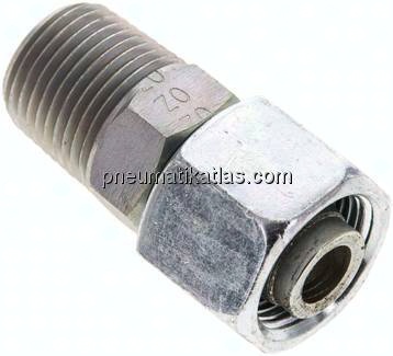 Einstellb. Schneidringverschr. 14 S-NPT 1/2", Stahl verzinkt