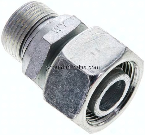 Einstellb. Schneidringverschr. M 22x1,5-18 L, Stahl verzinkt