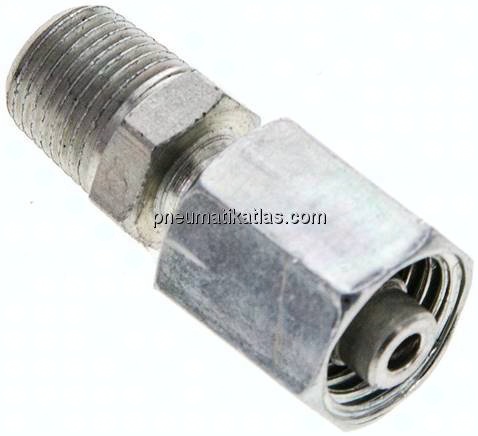 Einstellb. Schneidringverschr. 6 L-NPT 1/8", Stahl verzinkt
