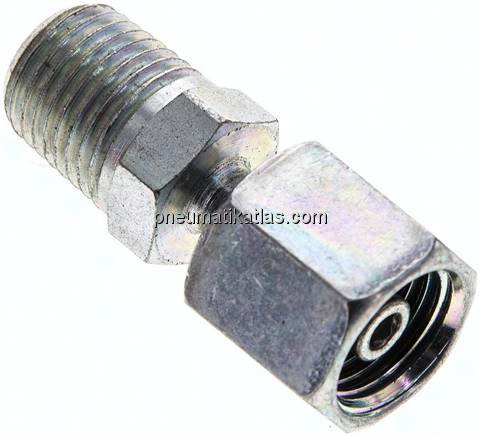 Einstellb. Schneidringverschr. 6 S-NPT 1/4", Stahl verzinkt