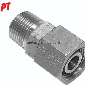 Einstellb. Schneidringverschr. 38 S-NPT 1-1/2", Stahl verzinkt