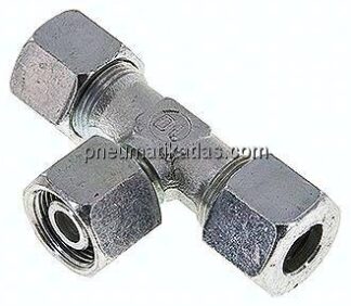 Einstellb. T-Schneidringverschraubung 14 S (M22x1,5), Stahl verzinkt