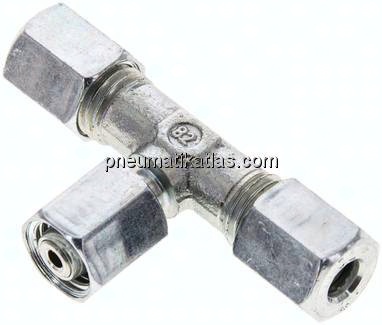 Einstellb. T-Schneidringverschraubung 6 L (M12x1,5), Stahl verzinkt