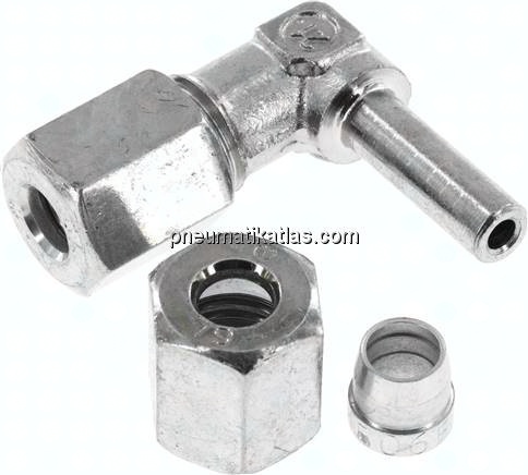 Einstellb. Winkel-Schneidringverschr. 6 L (M12x1,5), Stahl verzinkt