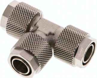 T-Verschraubung 12x10 / 12x10mm, Messing vernickelt