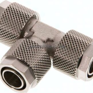 T-Verschraubung 12x10 / 12x10mm, Messing vernickelt