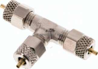 T-Verschraubung 4x2 / 4x2mm, Messing vernickelt