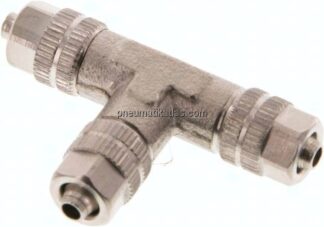 T-Verschraubung 4,3x3 / 4,3x3mm, Messing vernickelt