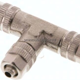 T-Verschraubung 4,3x3 / 4,3x3mm, Messing vernickelt