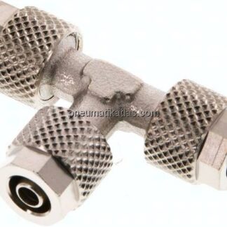 T-Verschraubung 6x4 / 6x4mm, Messing vernickelt