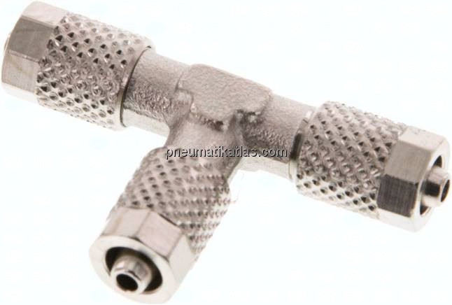 T-Verschraubung 5x3 / 5x3mm, Messing vernickelt