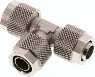 T-Verschraubung 10x8 / 10x8mm, Messing vernickelt
