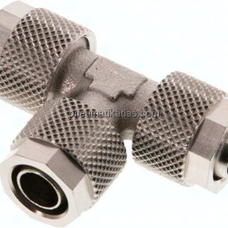 T-Verschraubung 10x8 / 10x8mm, Messing vernickelt