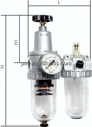 STANDARD-Wartungseinheit, 2-tlg., G 1/4", 0,5 - 10 bar