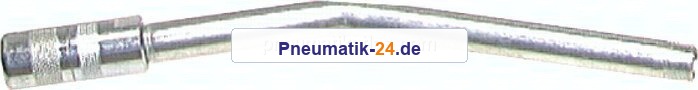 abgewinkeltes Rohr (150 mm), beiderseits konisches Außengewinde, inkl. Mundstück für Kegelschmiernip
