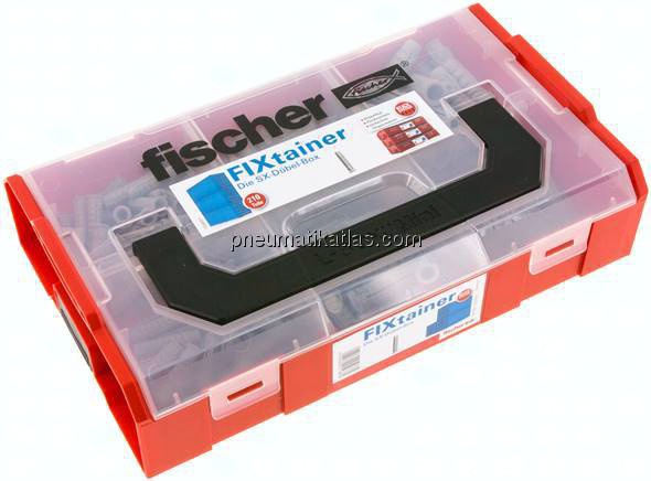 FIXtainer - "SX Plus-Dübelbox": 120 Stk. Dübel SX 6x30 - 60 Stk. Dübel SX 8x40 - 30 Stk. Dübel SX 10