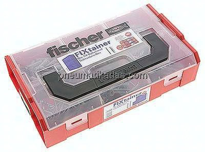 FIXtainer - "SX Plus-Dübel und Schraubenbox": 60 Stk. Dübel SX 6x30 und Senkkopfschrauben 4,5x40 - 3