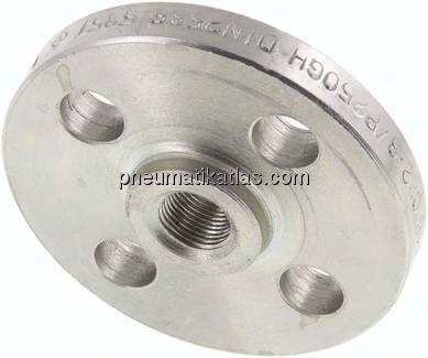 Gewindeflansch DN10-PN16 (DIN), Rp 3/8", DIN 2566, Stahl verzinkt