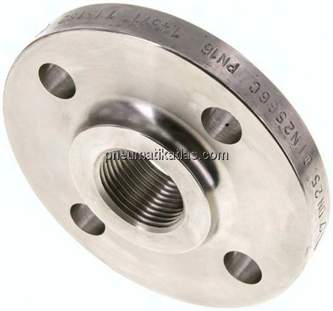 Gewindeflansch DN25-PN16 (DIN), Rp 1", DIN 2566, 1.4571