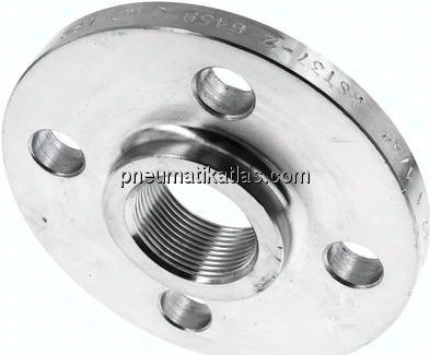 Gewindeflansch DN32-PN16 (DIN), Rp 1-1/4", DIN 2566, Stahl verzinkt