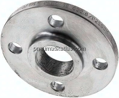 Gewindeflansch DN40-PN16 (DIN), Rp 1-1/2", DIN 2566, Stahl verzinkt