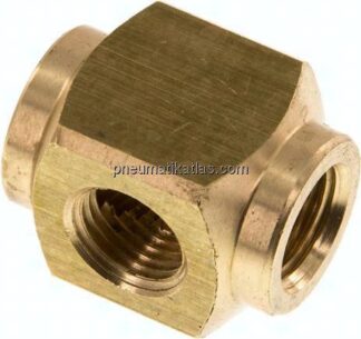 Kreuz-Verteiler 3x G 1/4",Messing