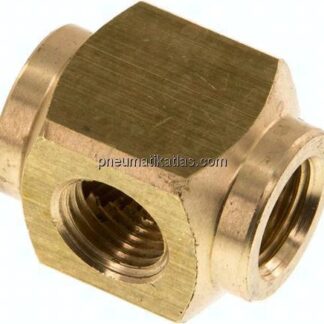 Kreuz-Verteiler 3x G 1/4",Messing