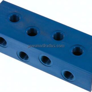 Verteilerleiste 2x G 1/2"-8x G 1/4", Aluminium
