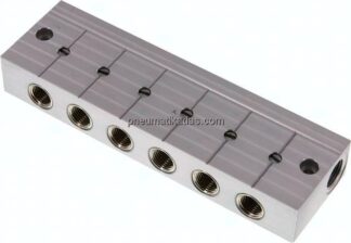 Verteilerleiste m. Kugelhähnen 2x G 3/8"-6x G 1/4"