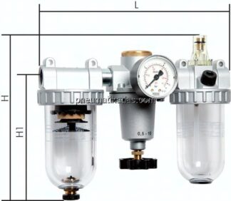 STANDARD-Wartungseinheit, 3-tlg., G 1/4", 0,5 - 10 bar
