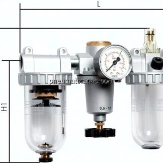 STANDARD-Wartungseinheit, 3-tlg., G 1/4", 0,5 - 10 bar