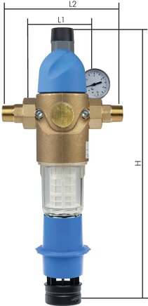 Rückspülfilter/Druckminderer f. Trinkwasser, R 3/4", DVGW