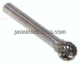 Hartmetall-Frässtift 10mm, KUD - Form D - Kugel