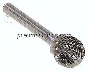 Hartmetall-Frässtift 16mm, KUD - Form D - Kugel