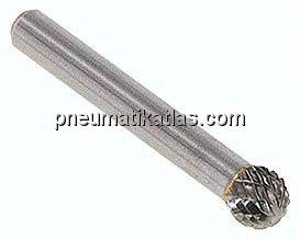 Hartmetall-Frässtift 8mm, KUD - Form D - Kugel