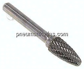 Hartmetall-Frässtift 10mm, RBF - Form F - Rundbogen