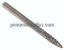 Hartmetall-Frässtift 3mm, RBF - Form F - Rundbogen