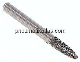 Hartmetall-Frässtift 6mm, RBF - Form F - Rundbogen