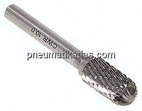 Hartmetall-Frässtift 10mm, WRC - Form C - Walzenrund / Kugelzylinder