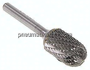 Hartmetall-Frässtift 16mm, WRC - Form C - Walzenrund / Kugelzylinder