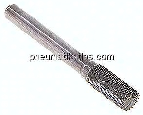 Hartmetall-Frässtift 8mm, ZYAS - Form A - Zylinder mit Stirnverzahnung