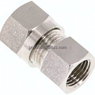 Aufschraub-Schneidringverschr. 10 L (M16x1,5)-G 1/4", Messing vernickelt