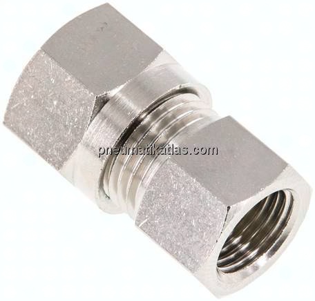 Aufschraub-Schneidringverschr. 10 L (M16x1,5)-G 1/4", Messing vernickelt